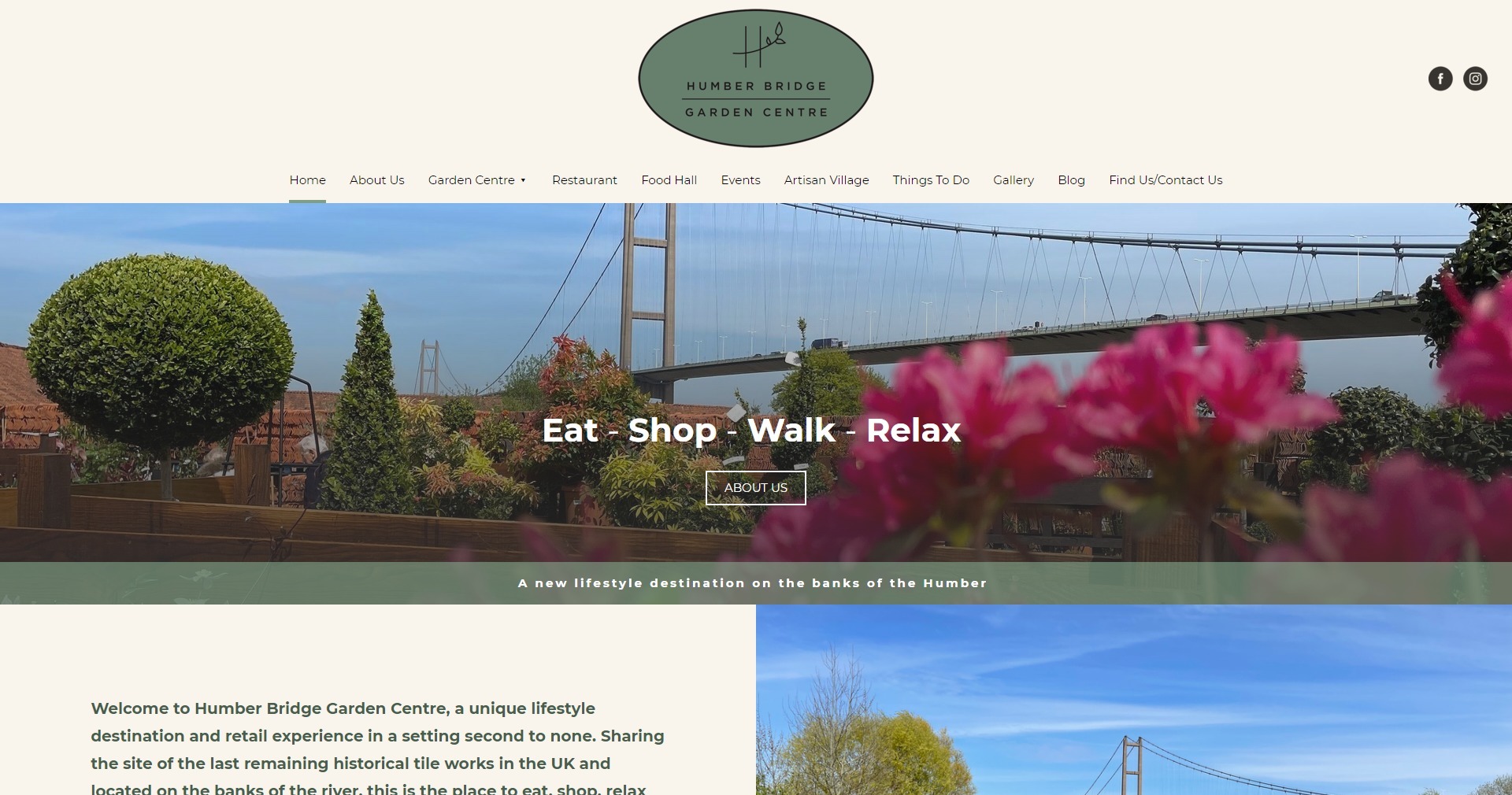 Humber Bridge Garden Centre website